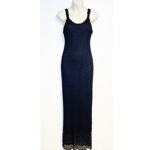 Vintage Krashetta crochet Maxi Dress Size Medium